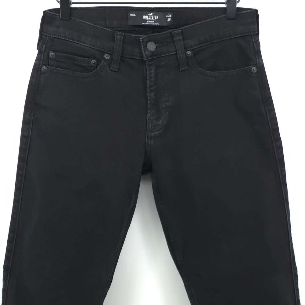 Hollister Mens Jeans Straight Advanced Stretch 28x30 Black Casual Streetwear